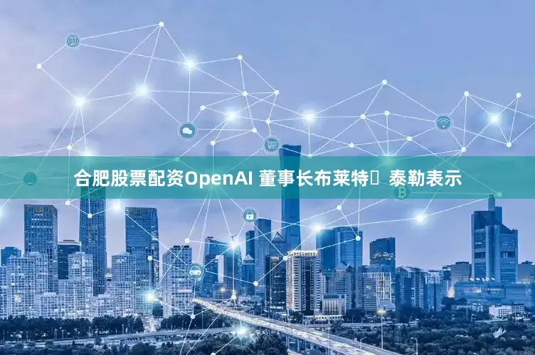 合肥股票配资OpenAI 董事长布莱特・泰勒表示
