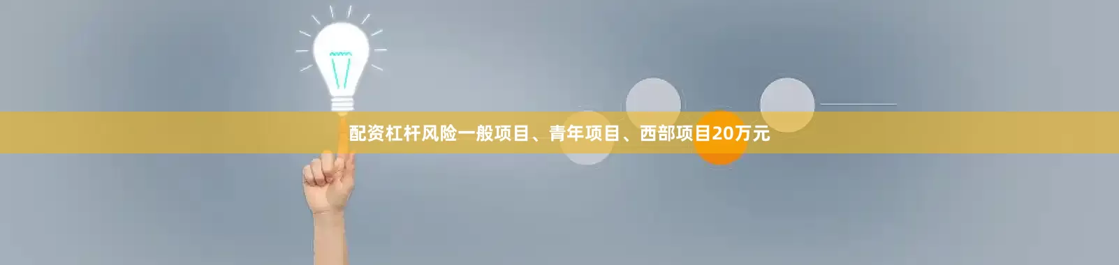 配资杠杆风险一般项目、青年项目、西部项目20万元